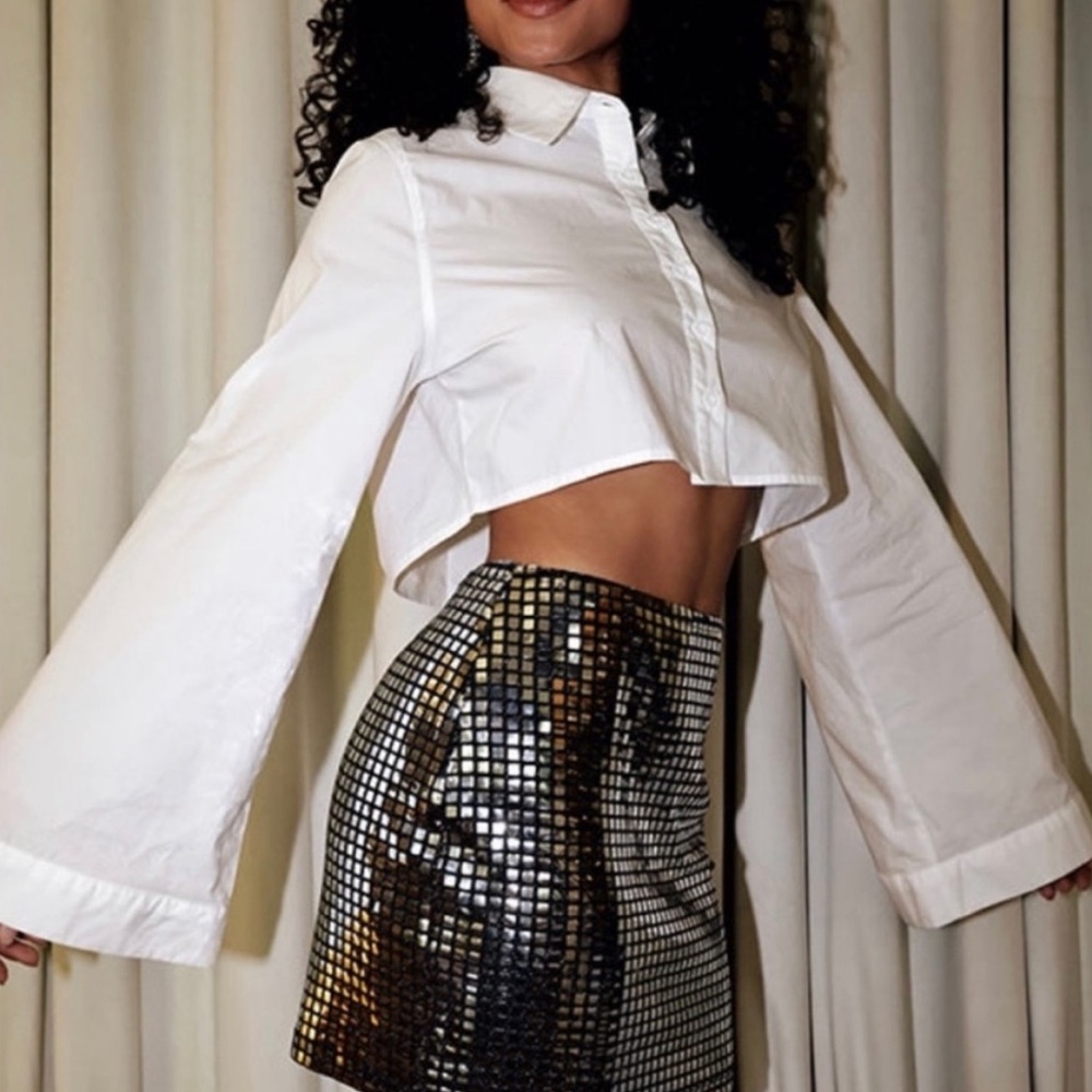 12th TRIBE CROPPED BUTTON DOWN